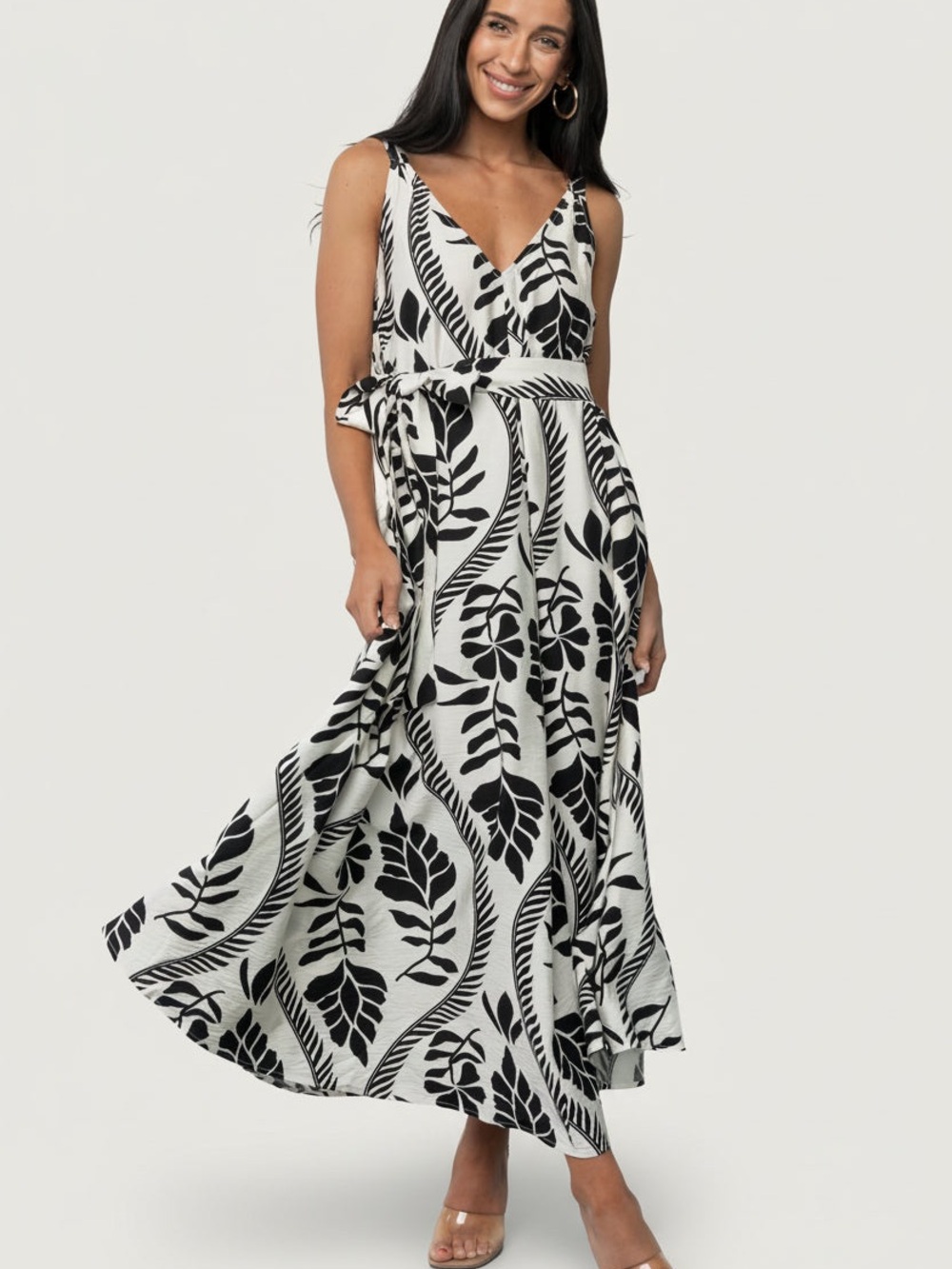 Baltic Born Sofía Maxi Dress | Ivory + Black - 1XL maxi dress - Picture 2 of 7